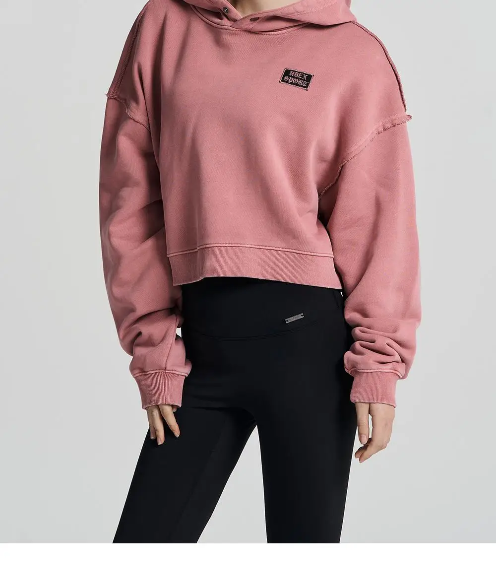 HDEX 우먼스 빅후드 데미지 피그먼트 크롭 후디 (3colors) 상세페이지 10