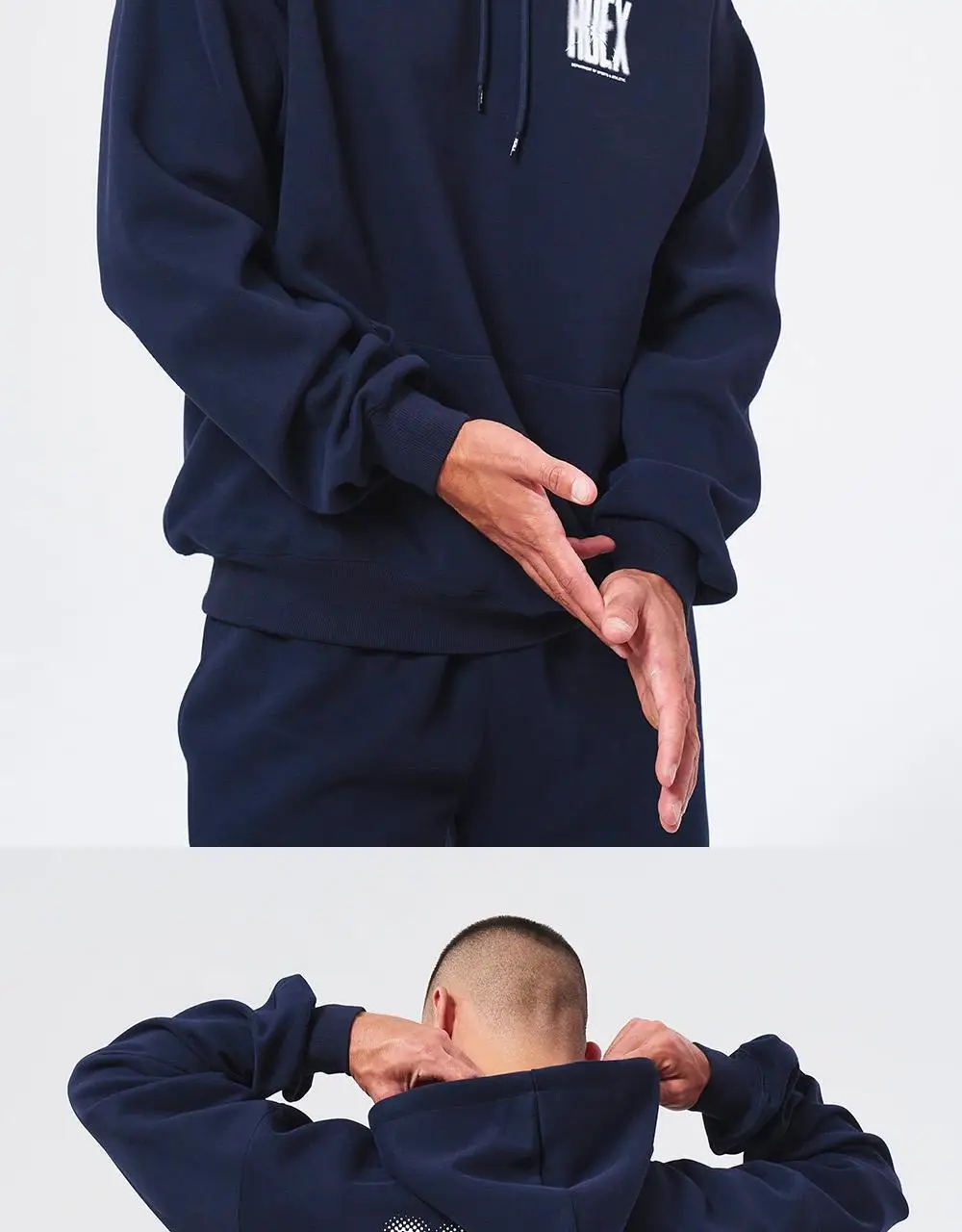 HDEX 크랙 프린티드 후디 네이비 상세페이지 9