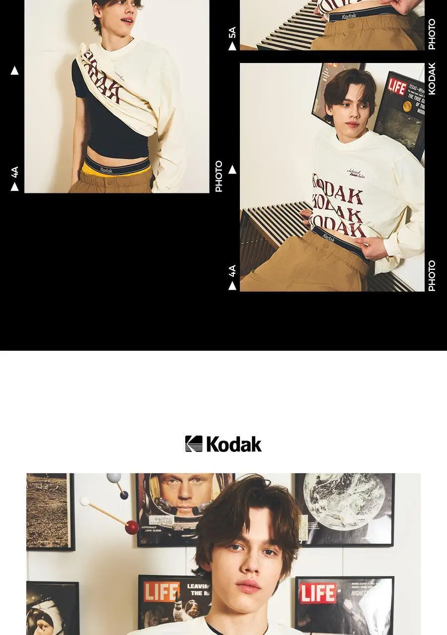 코닥 심플 로고 코튼 스판 드로즈 (4colors) 상세페이지 3