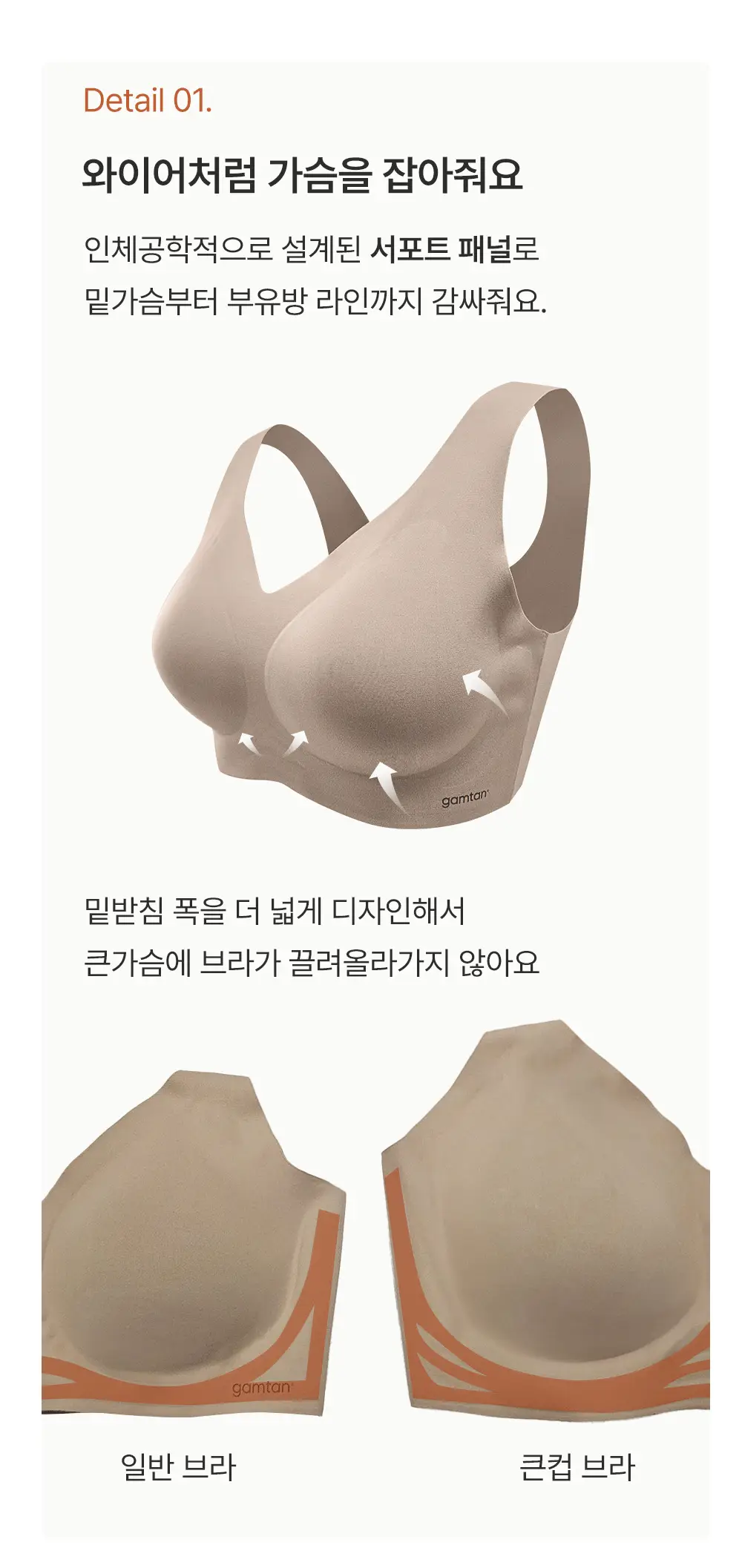 감탄브라 프리미엄 크림 큰컵 런닝형 브라 1종 상세페이지 15