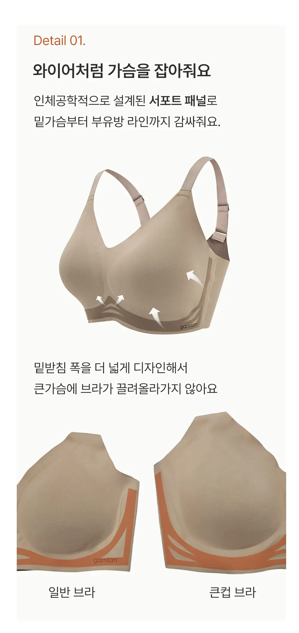 감탄브라 프리미엄 크림 큰컵 후크형 브라 1종 상세페이지 15