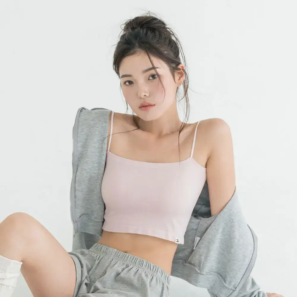 도로시와 풀샷몰드 심플 튜브탑 캡나시 베이직/크롭 택1