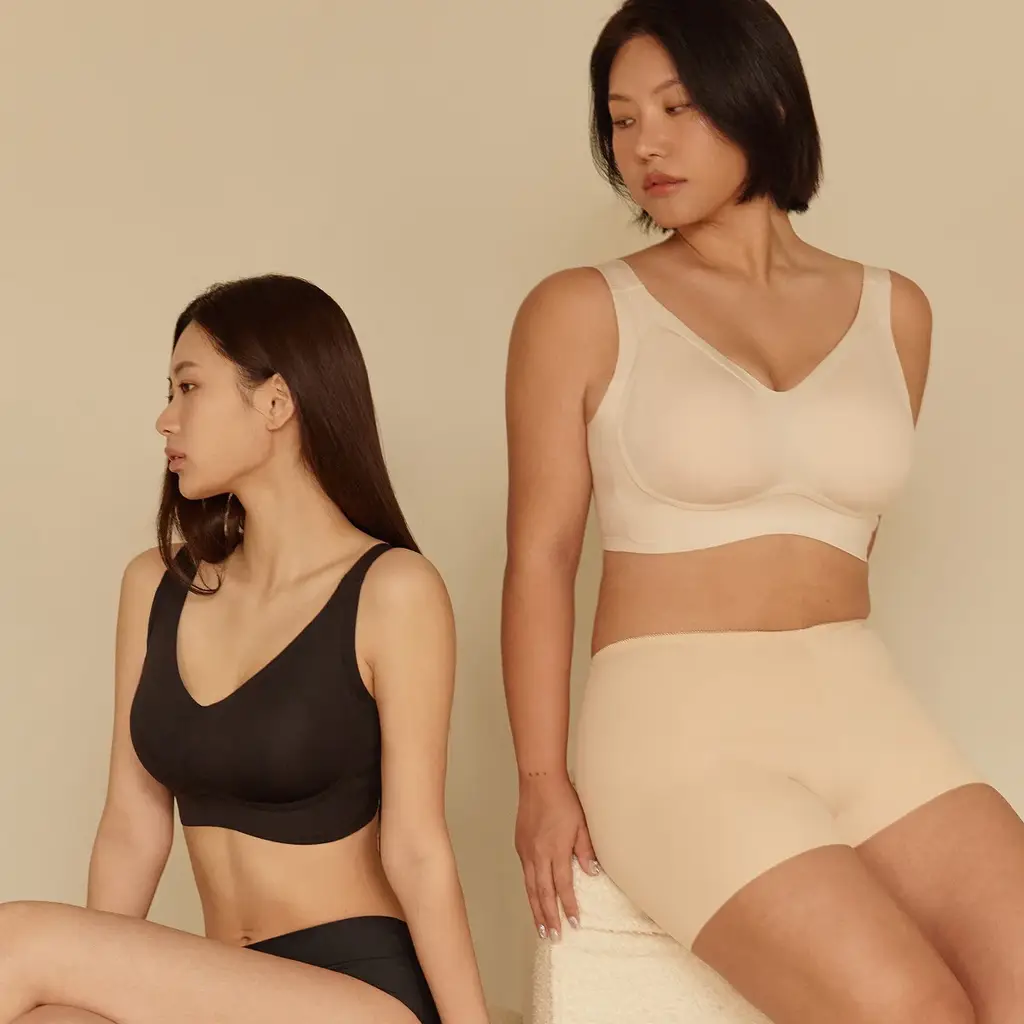 마른파이브 쉬어 브라 글램 커버업 M~XXXL (블랙/아이보리)