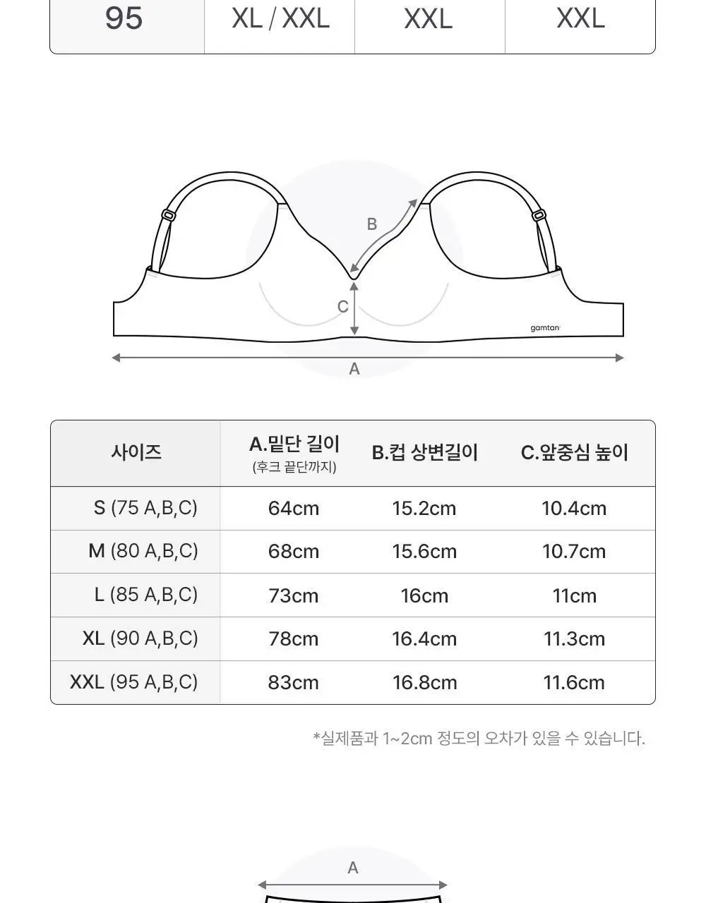 감탄브라 프리미엄 크림 배색 후크형 브라팬티 1Set 상세페이지 64