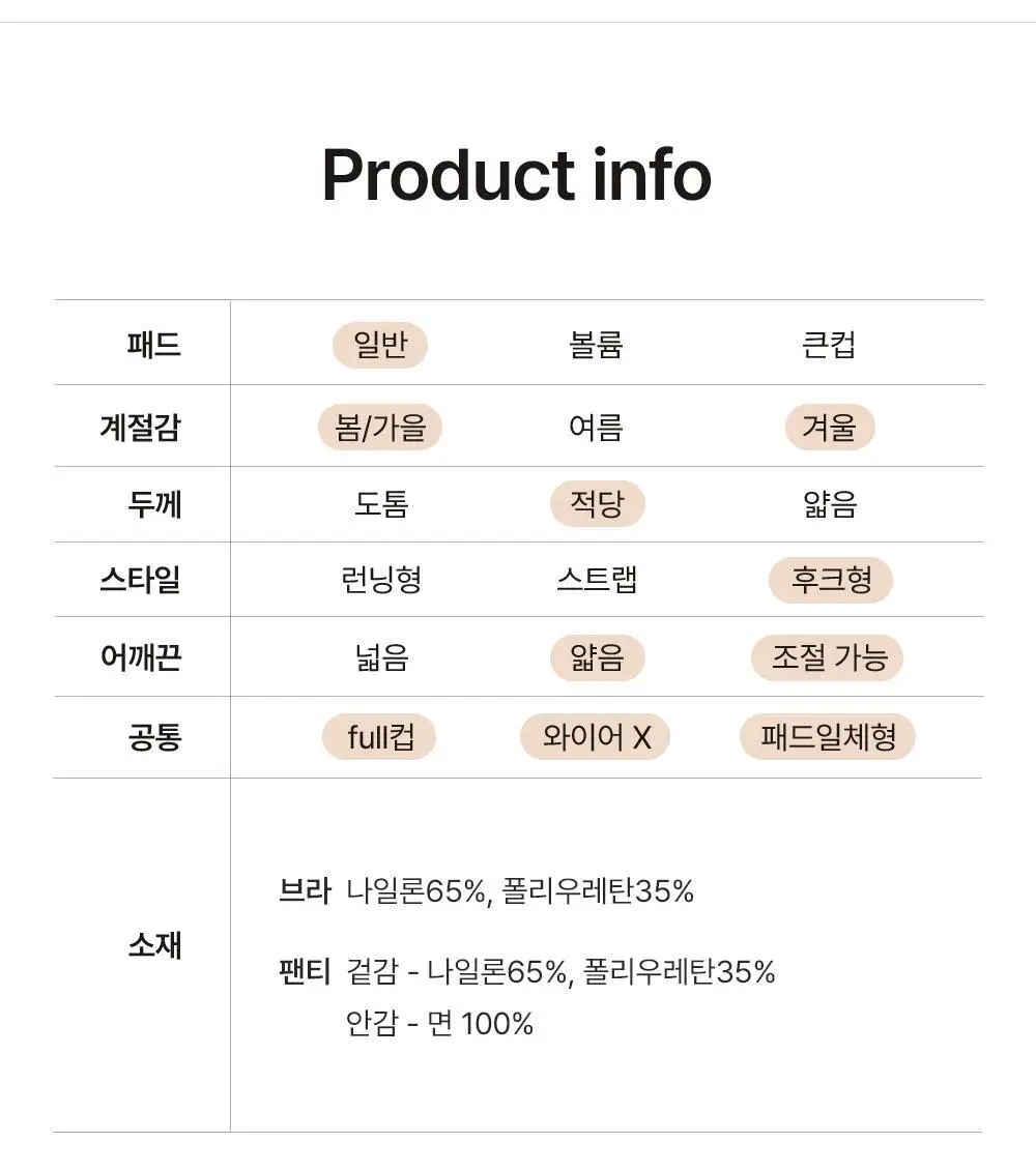 감탄브라 프리미엄 크림 배색 후크형 브라팬티 1Set 상세페이지 68