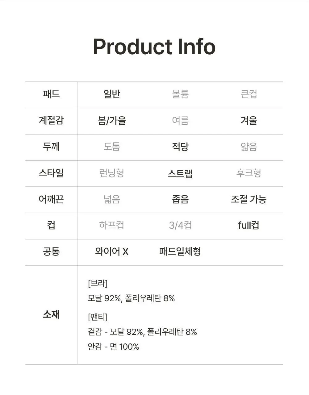감탄브라 NEW 모달스킨 스트랩 브라팬티 1set 상세페이지 52