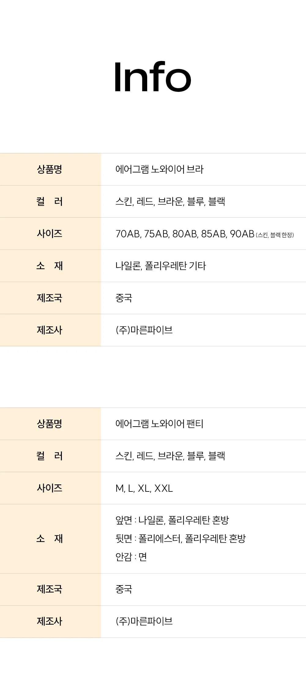 마른파이브 에어그램 노와이어 브라 팬티 세트(브라 1매+팬티 2매 구성, 블랙 세트/스킨 세트) 상세페이지 44