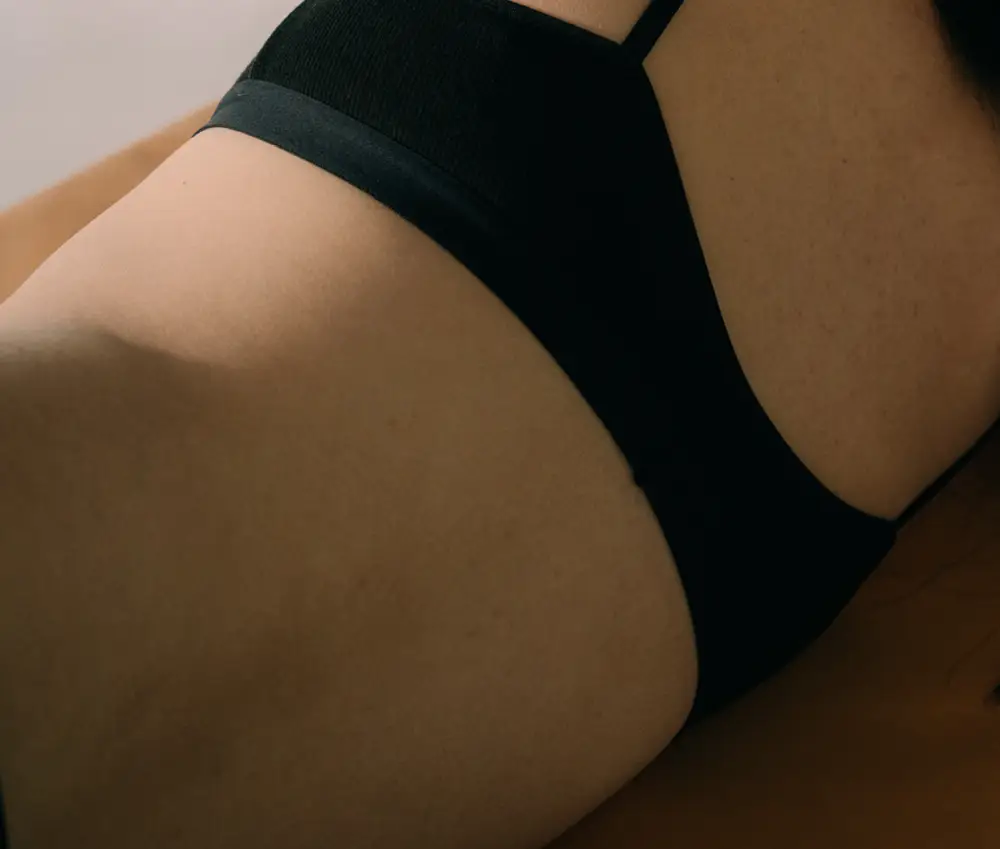수푸이 스퀘어 리브드 모달 브라&팬티 세트 블랙 상세페이지 5
