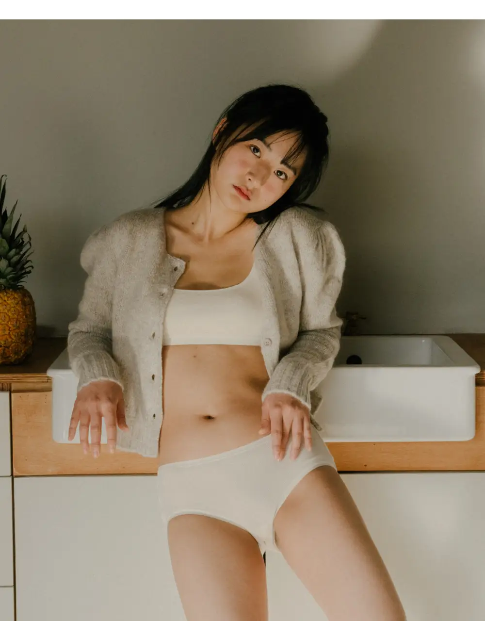 수푸이 스퀘어 리브드 모달 브라&팬티 세트 크림 상세페이지 5