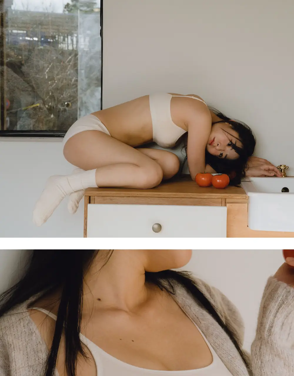 수푸이 스퀘어 리브드 모달 브라&팬티 세트 크림 상세페이지 7