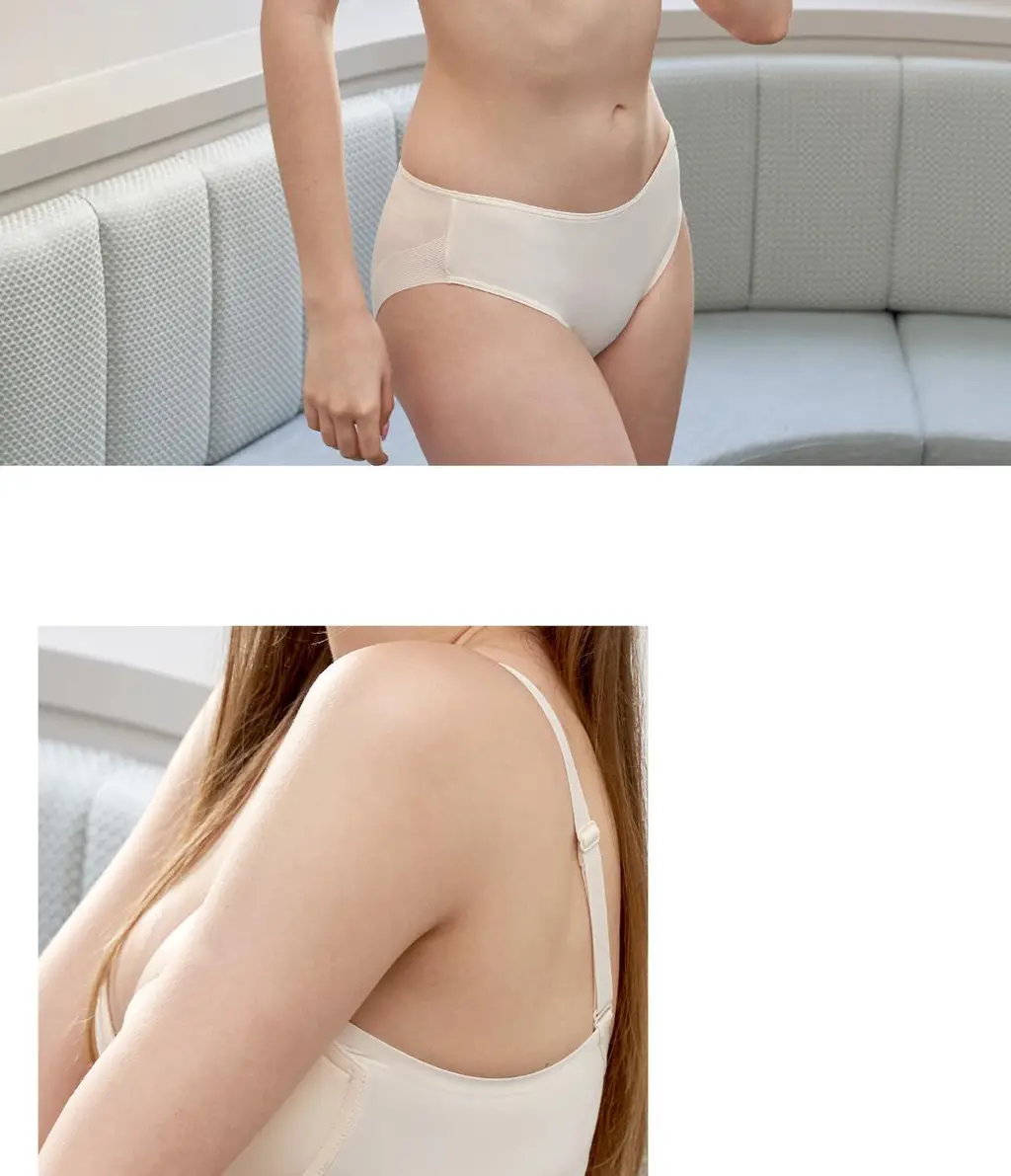 원더브라 일체형 볼륨 몰드 노와이어 브라팬티 2Set (베이지+블랙) WBW3O0304_T 상세페이지 21