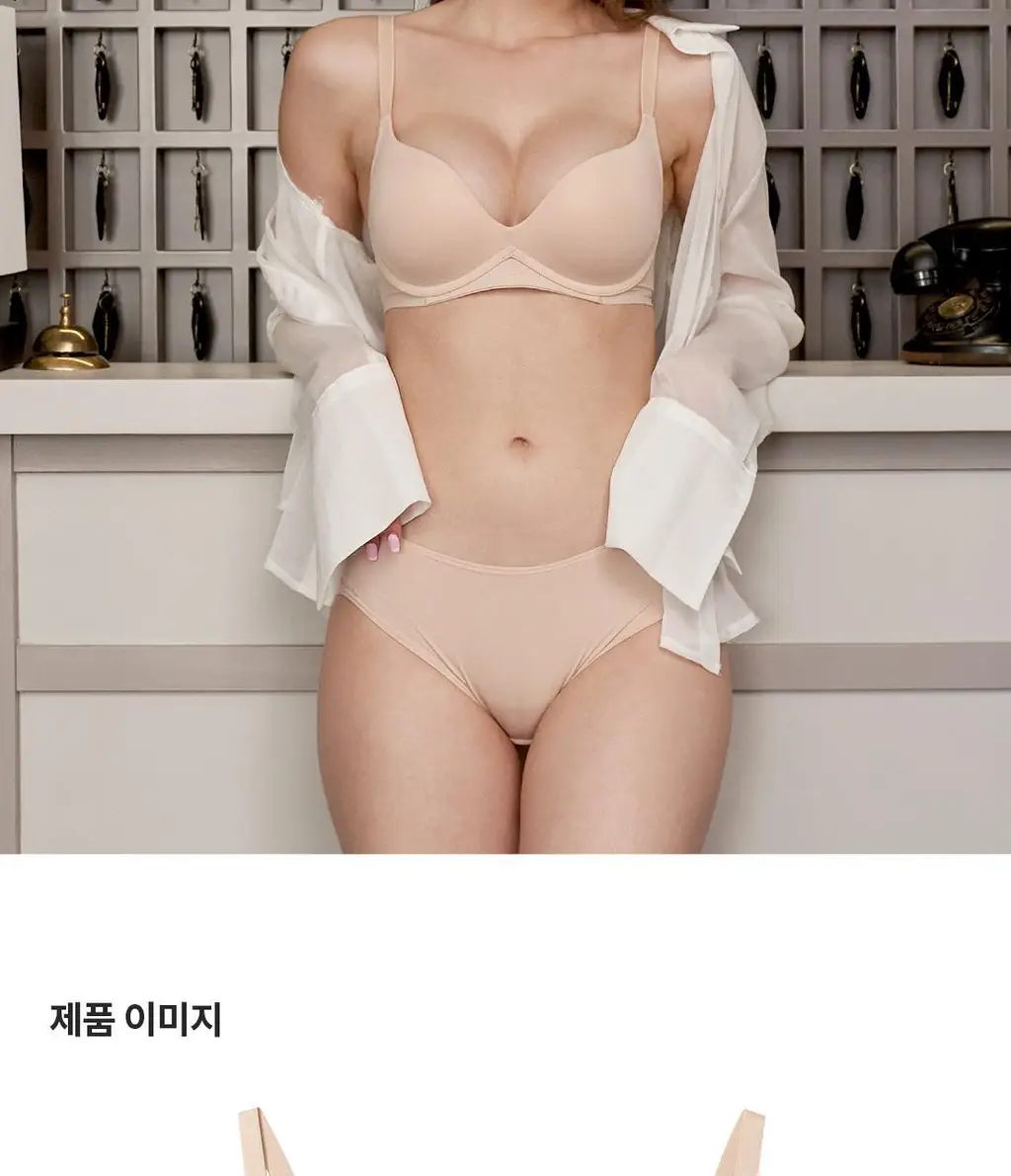 원더브라 일체형 볼륨 몰드 노와이어 브라팬티 2Set (베이지+블랙) WBW3O0304_T 상세페이지 33