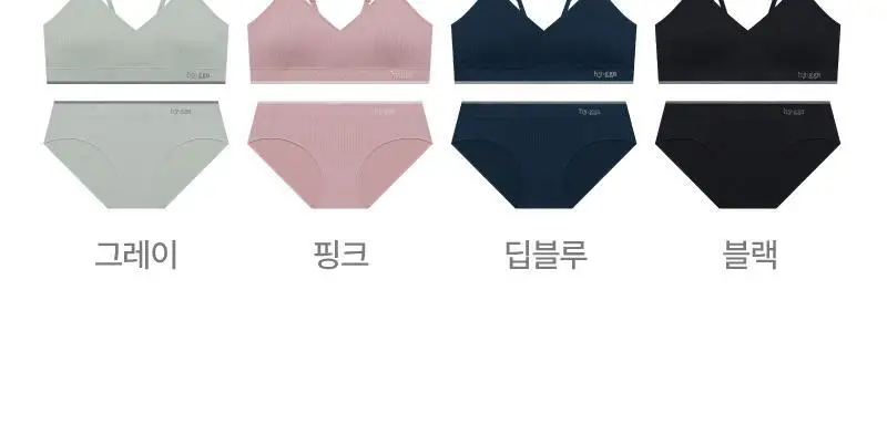 휘게 언더웨어 노와이어 브라렛 니트 소프트 브라탑 팬티 세트 4 Colors 상세페이지 3