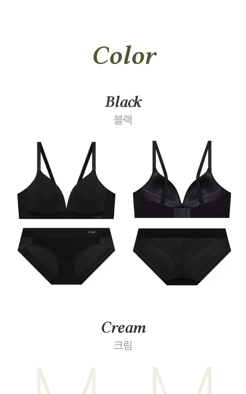 휘게 언더웨어 텐션 볼륨업 브라렛 노와이어 브라 팬티 세트 4Colors 상세페이지 21