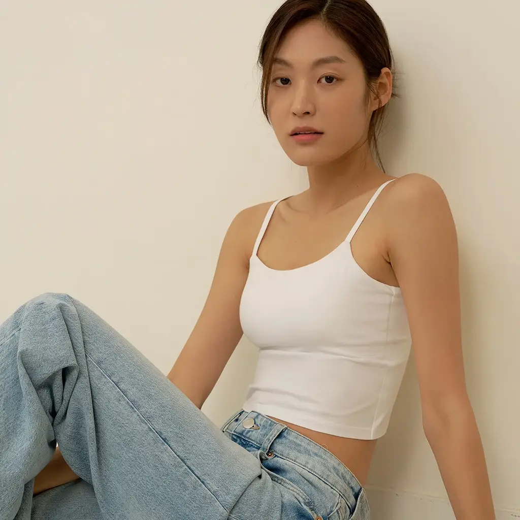 마른파이브 날마다 모달 코튼 캡내장 크롭 끈 조절 나시 2colors (FL/XL)