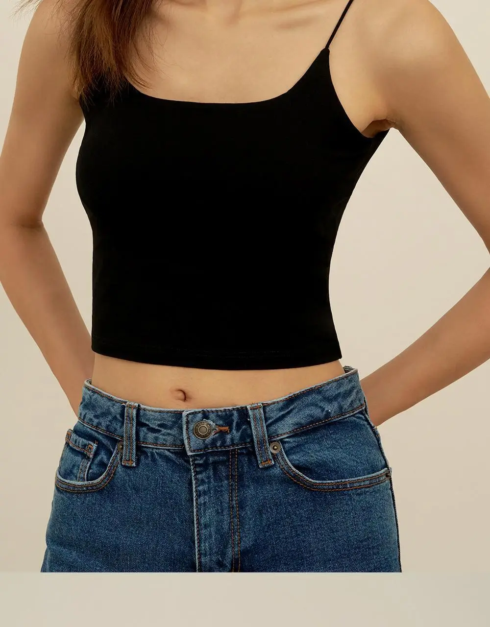 마른파이브 날마다 모달 코튼 캡내장 크롭 백리스 나시 FREE,XL (블랙/화이트) 상세페이지 16