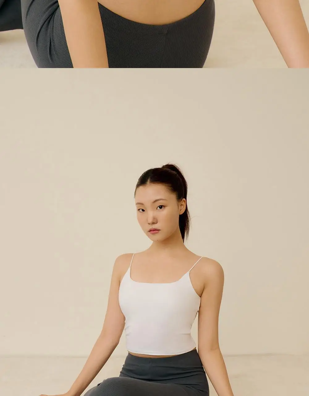 마른파이브 날마다 모달 코튼 캡내장 크롭 백리스 나시 FREE,XL (블랙/화이트) 상세페이지 36