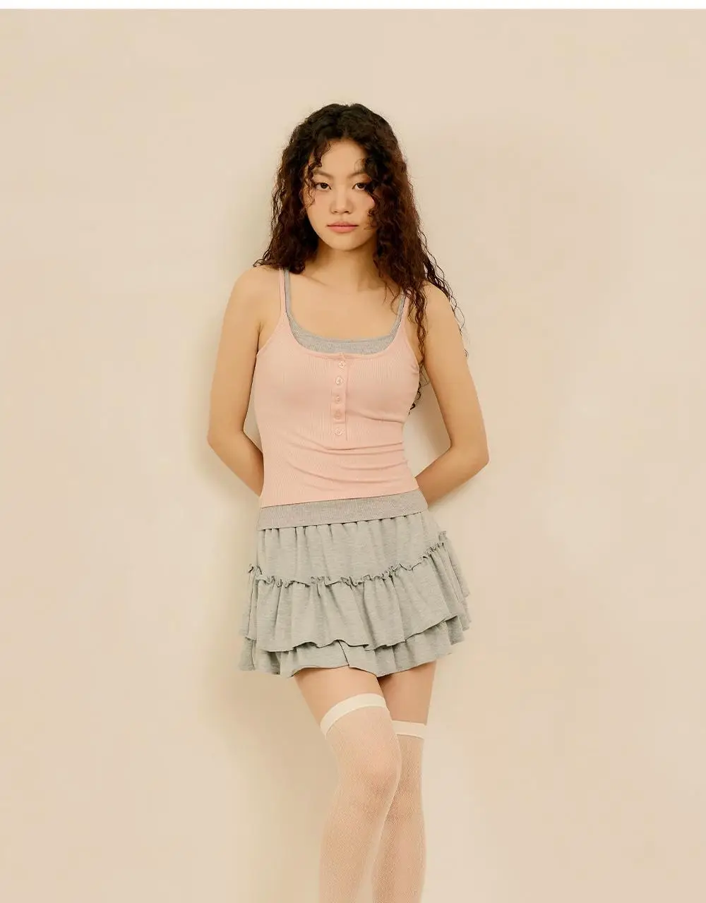 마른파이브 날마다 브라탑 헨리넥 레이어드 캡나시 4colors (F/L, XL) 상세페이지 4