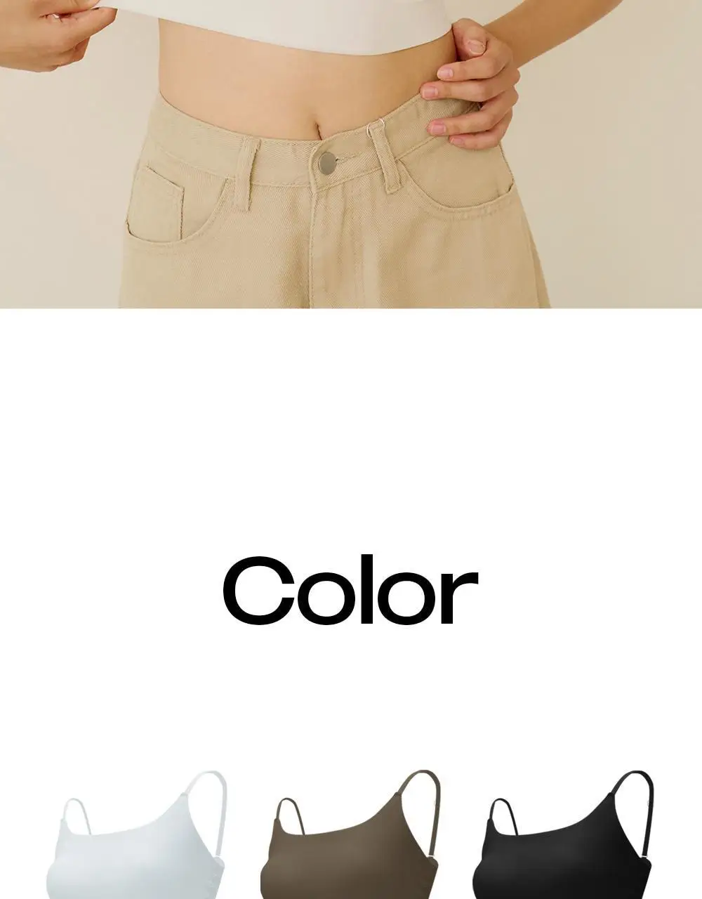 마른파이브 쉬어 브라탑 크롭 베이직 3colors (블랙/화이트/브라운 M~XL) 상세페이지 34