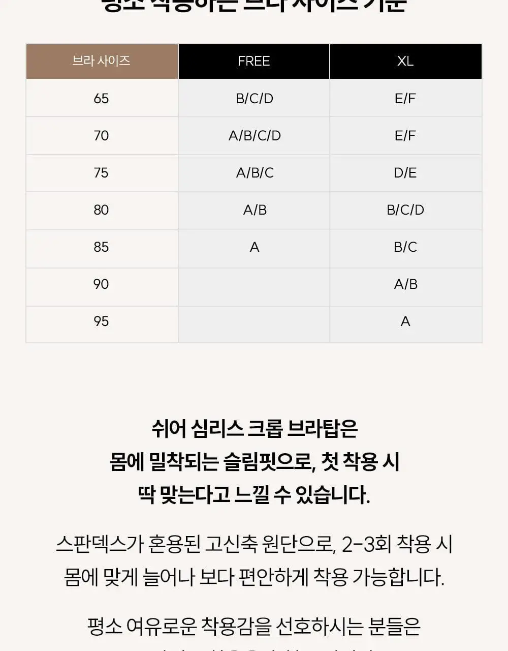마른파이브 쉬어 V넥 브라탑 크롭 슬림핏 4colors (블랙/브라운/머스타드/베이지) 상세페이지 48