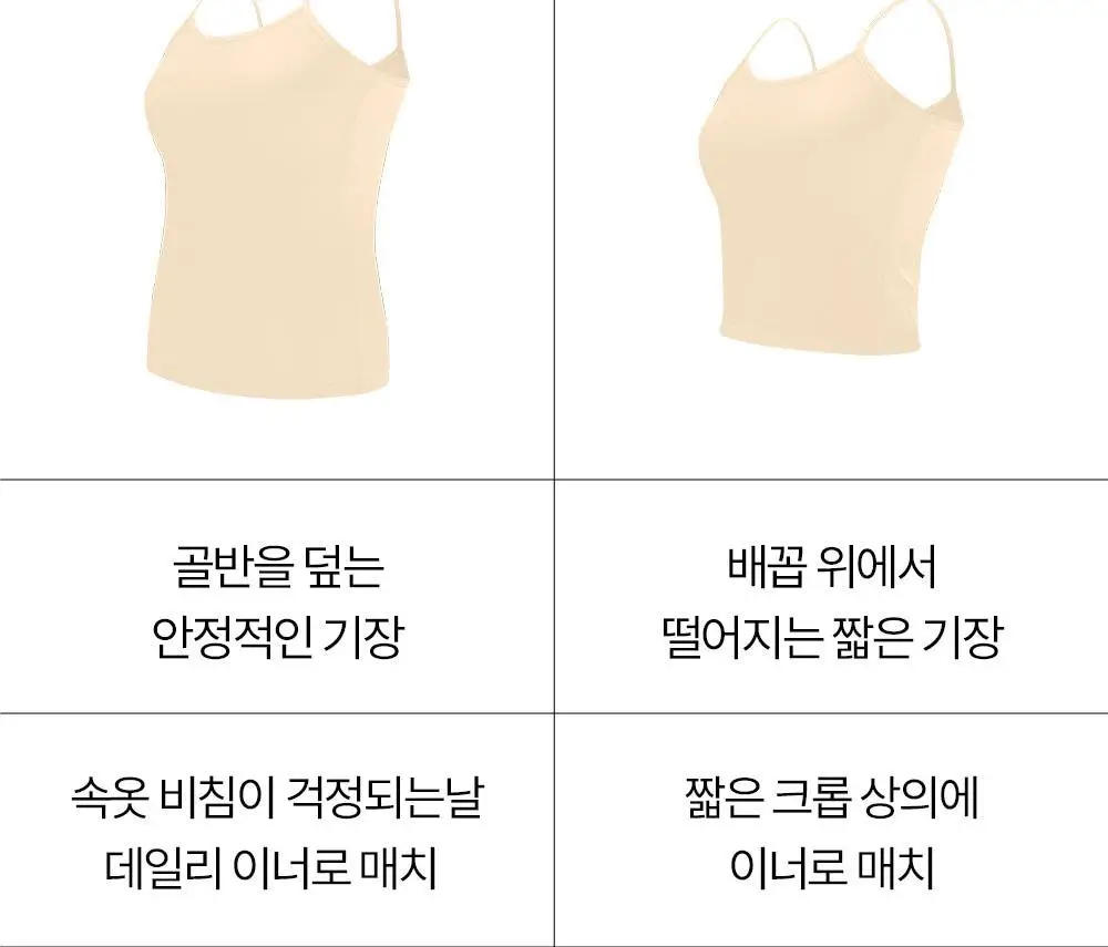 마른파이브 에어코튼 베이직 끈나시 빅사이즈 2매 1세트(그레이,화이트,블랙,스킨) 상세페이지 7