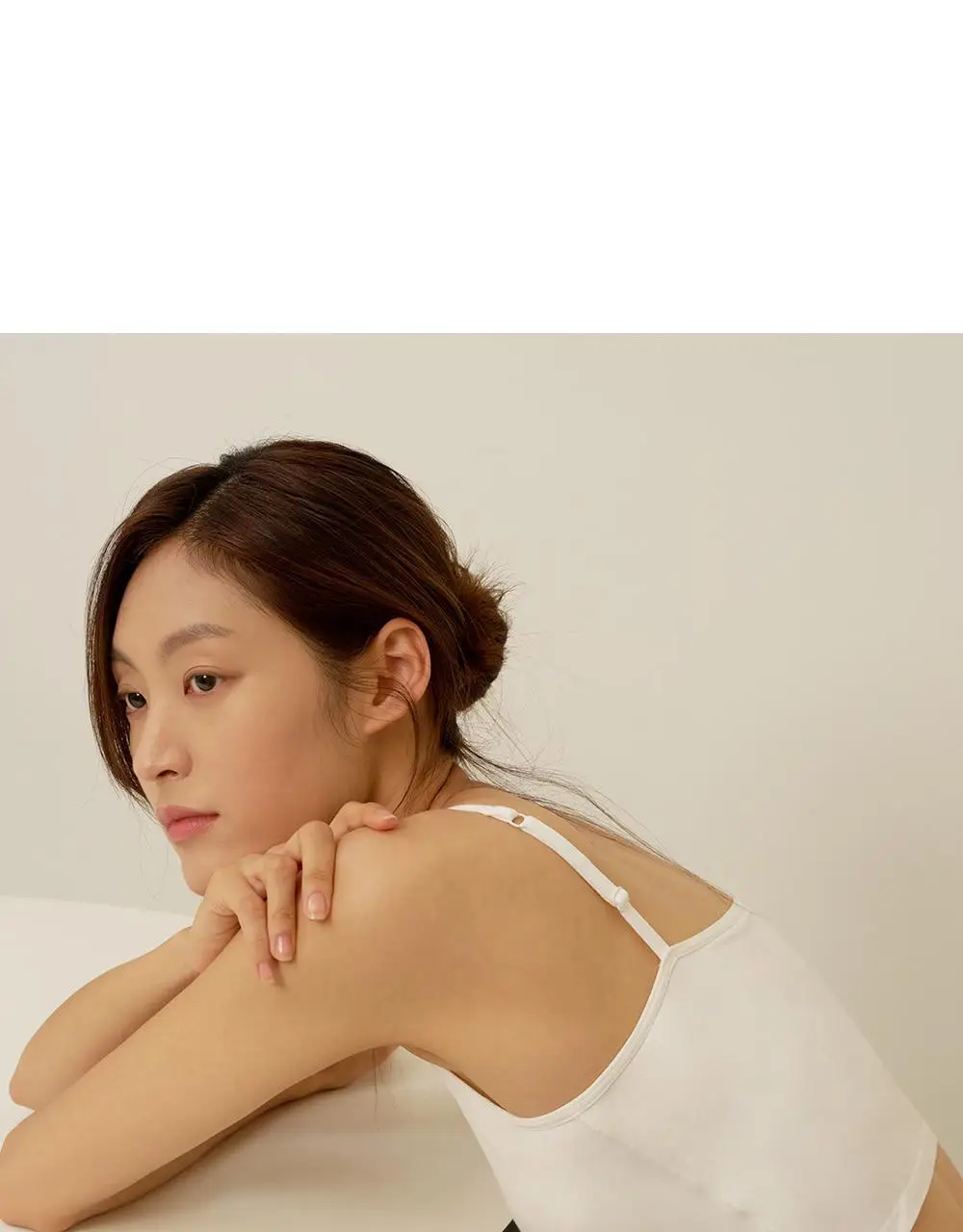 마른파이브 캡내장 브리즈 모달 크롭 끈나시 F/L~XXL (블랙/그레이/스킨/아이보리) 상세페이지 8