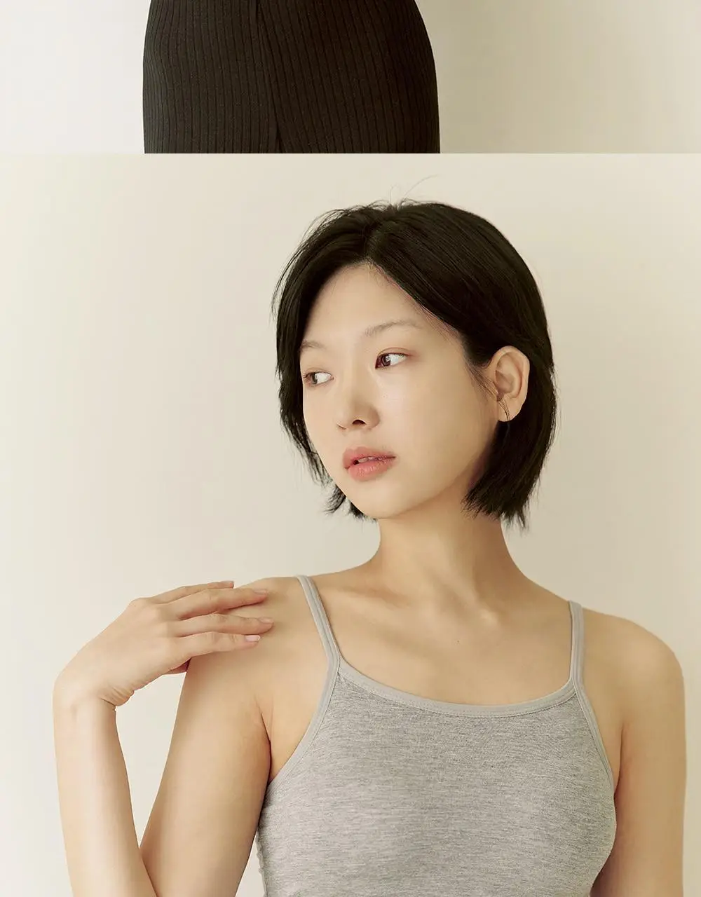 마른파이브 캡내장 브리즈 모달 크롭 끈나시 F/L~XXL (블랙/그레이/스킨/아이보리) 상세페이지 29