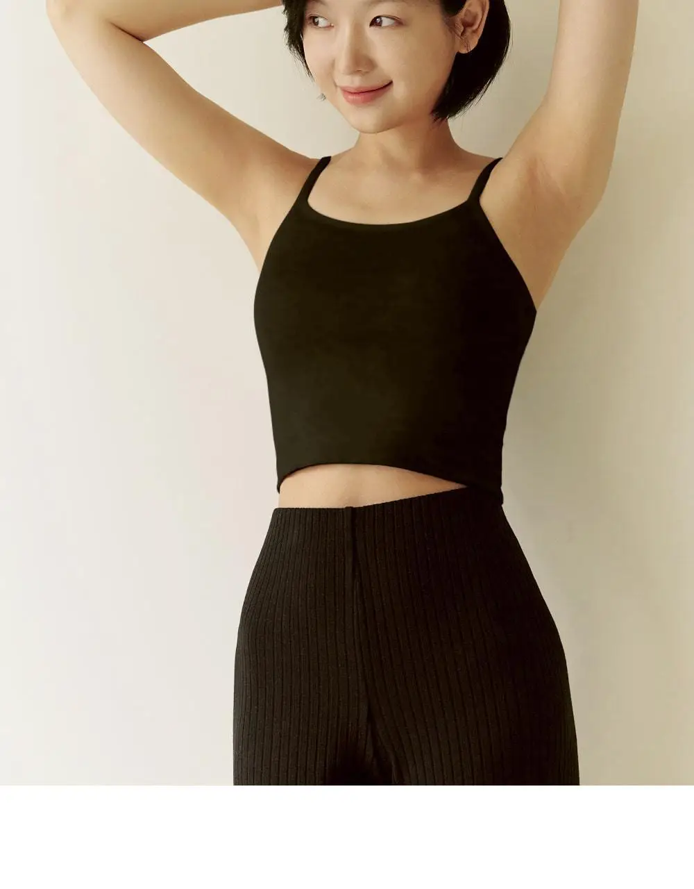 마른파이브 캡내장 브리즈 모달 크롭 끈나시 F/L~XXL (블랙/그레이/스킨/아이보리) 상세페이지 55