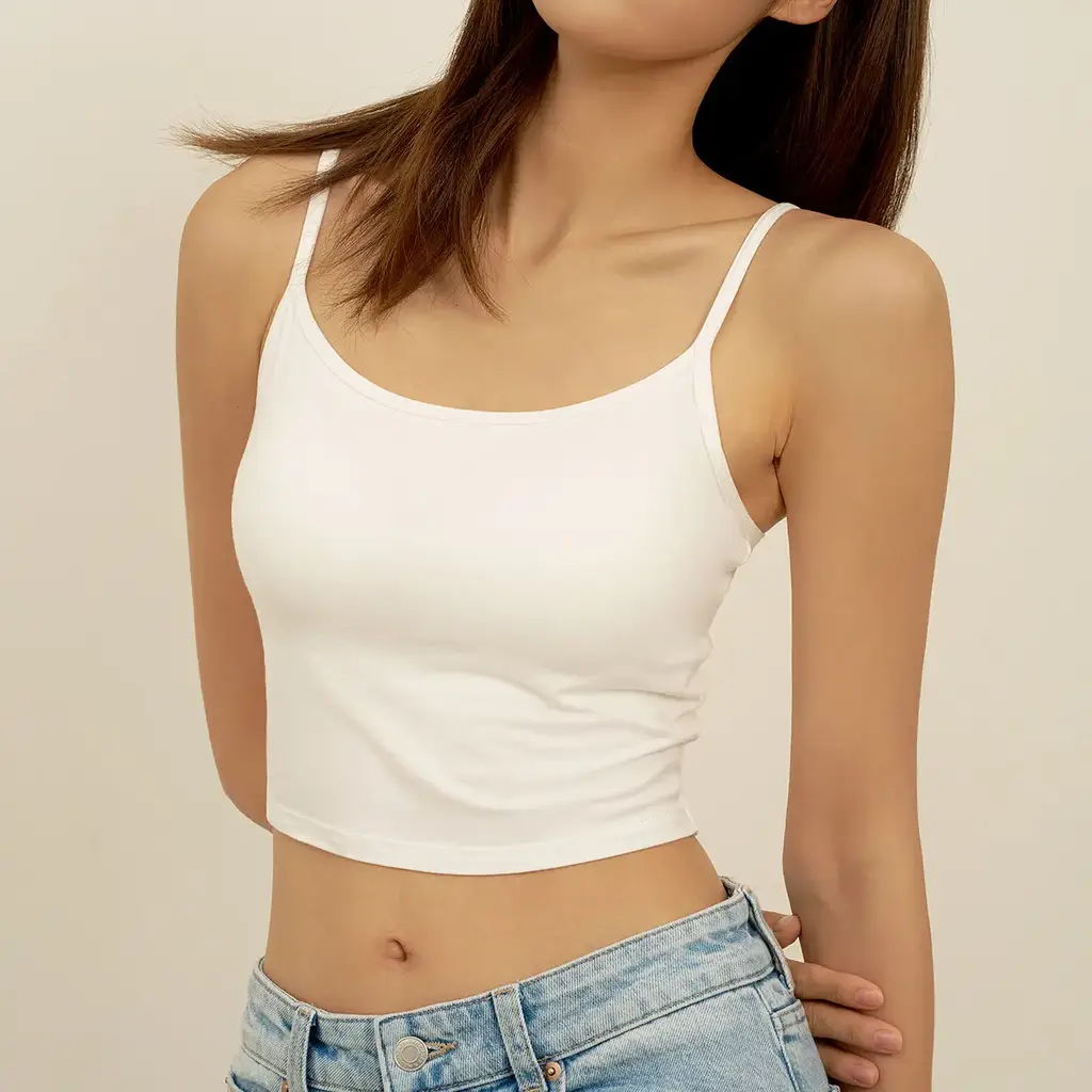 마른파이브 캡내장 브리즈 모달 크롭 끈나시 F/L~XXL (블랙/그레이/스킨/아이보리)
