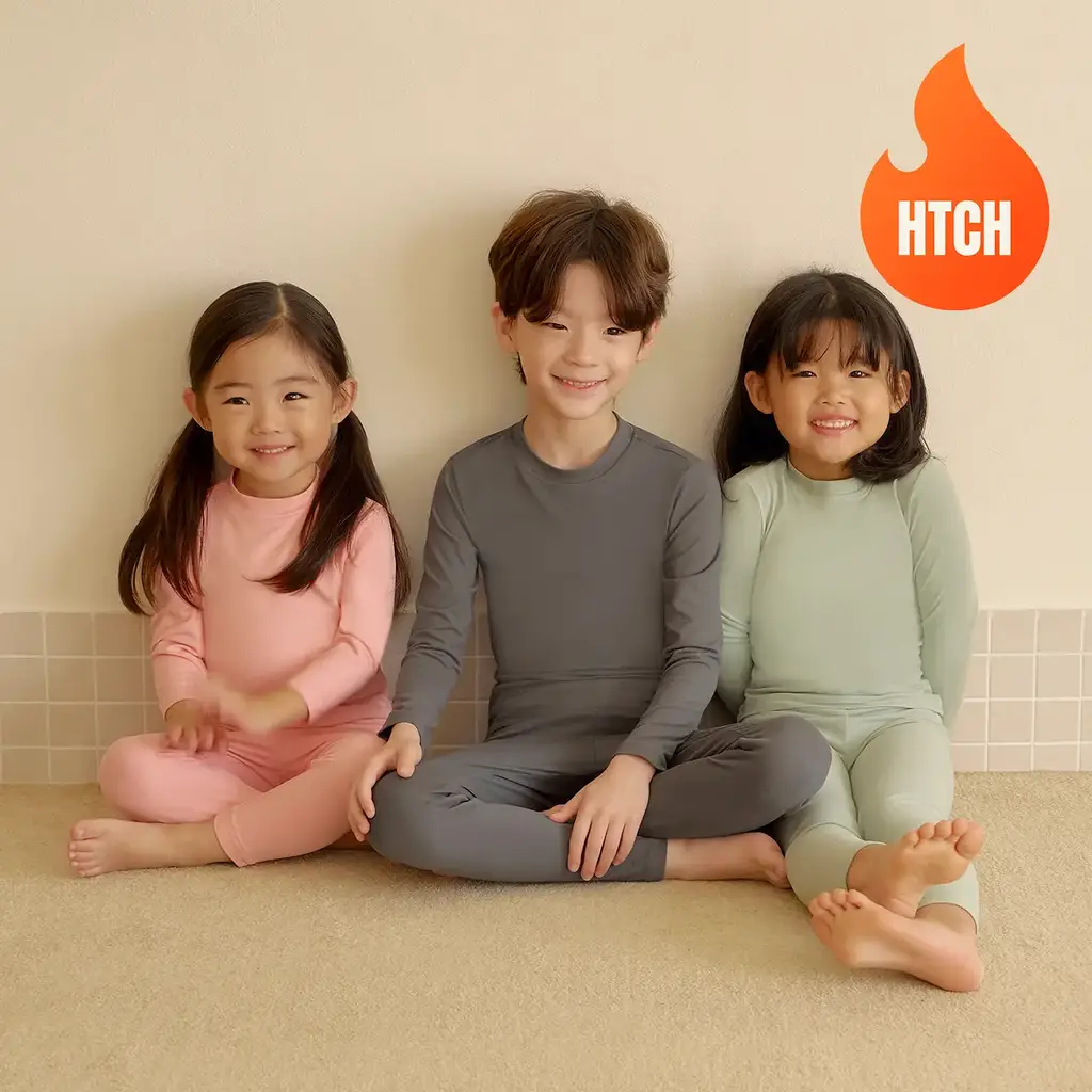 마른파이브 히트터치 키즈 온열내의 상하의 세트 6종 택1 (블랙/화이트/그레이/핑크/밀크그린/마멀레이드오렌지)