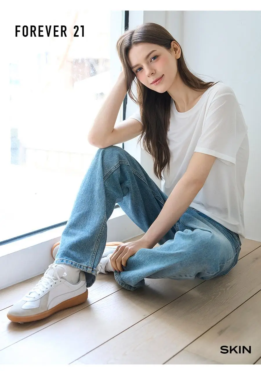 포에버21 여성 인견 메쉬 찰랑 이너 티셔츠 (화이트) 상세페이지 3