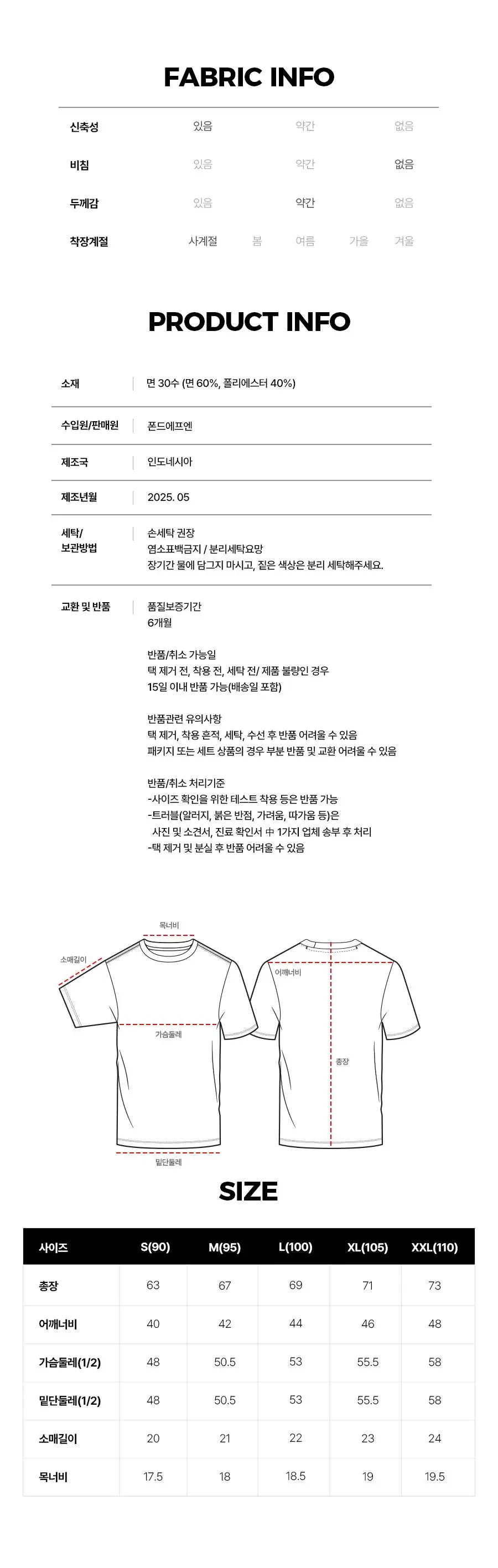 포에버21 올데이 고밀도 코튼 언더 반팔티셔츠 3종 세트 (화이트) 상세페이지 4