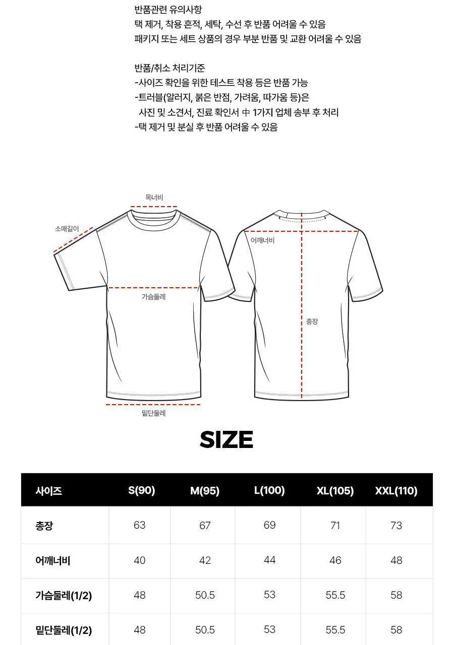 포에버21 올데이 고밀도 코튼 언더 반팔티셔츠 5종 세트 (화이트2+블랙3) 상세페이지 29