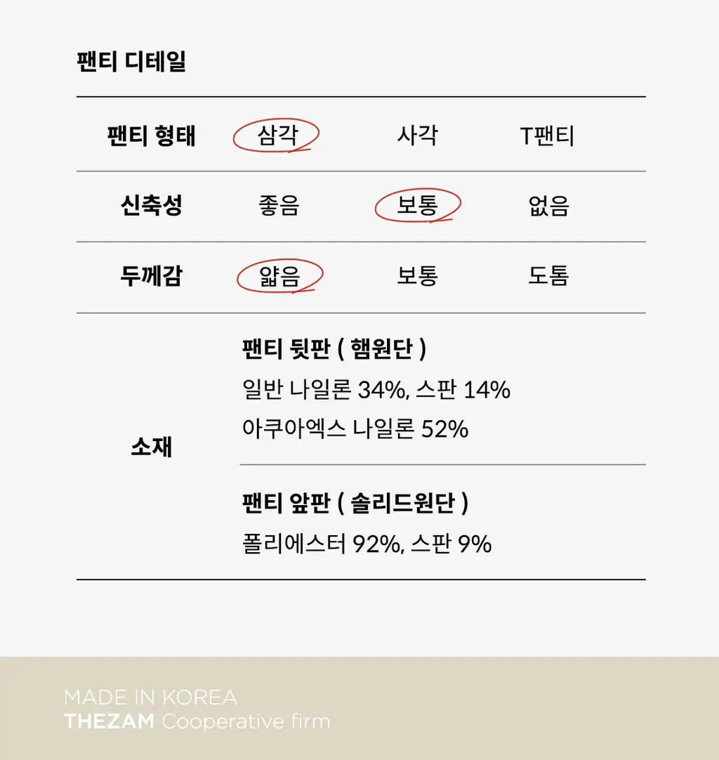 더잠 심리스 모아 햄라인 삼각 팬티 스킨 상세페이지 19