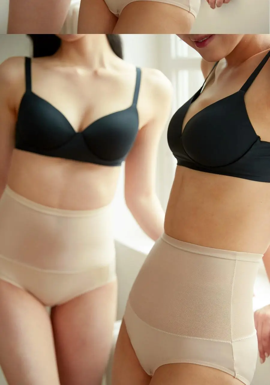 마른파이브 뱃살보정 바디쉐이퍼 메쉬 햄라인 팬티 90-105 (블랙/스킨) 상세페이지 15