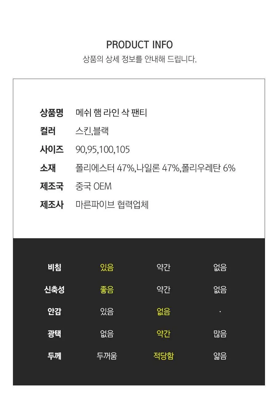 마른파이브 뱃살보정 바디쉐이퍼 메쉬 햄라인 팬티 90-105 (블랙/스킨) 상세페이지 55