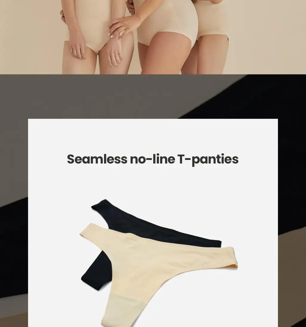 마른파이브 심리스 노라인 티팬티 3매 1세트 (블랙,스킨) 상세페이지 6
