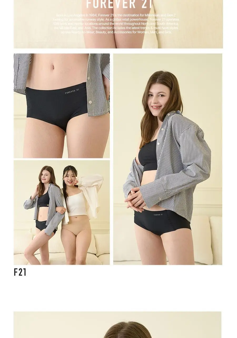 포에버21 여성 제로 스트레스 노라인 팬티 3PACK (블랙) 상세페이지 14