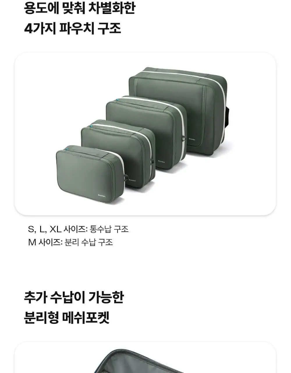 브랜든 여행 압축 파우치 세트 24인치 S+S+M+L (5 colors) 상세페이지 12