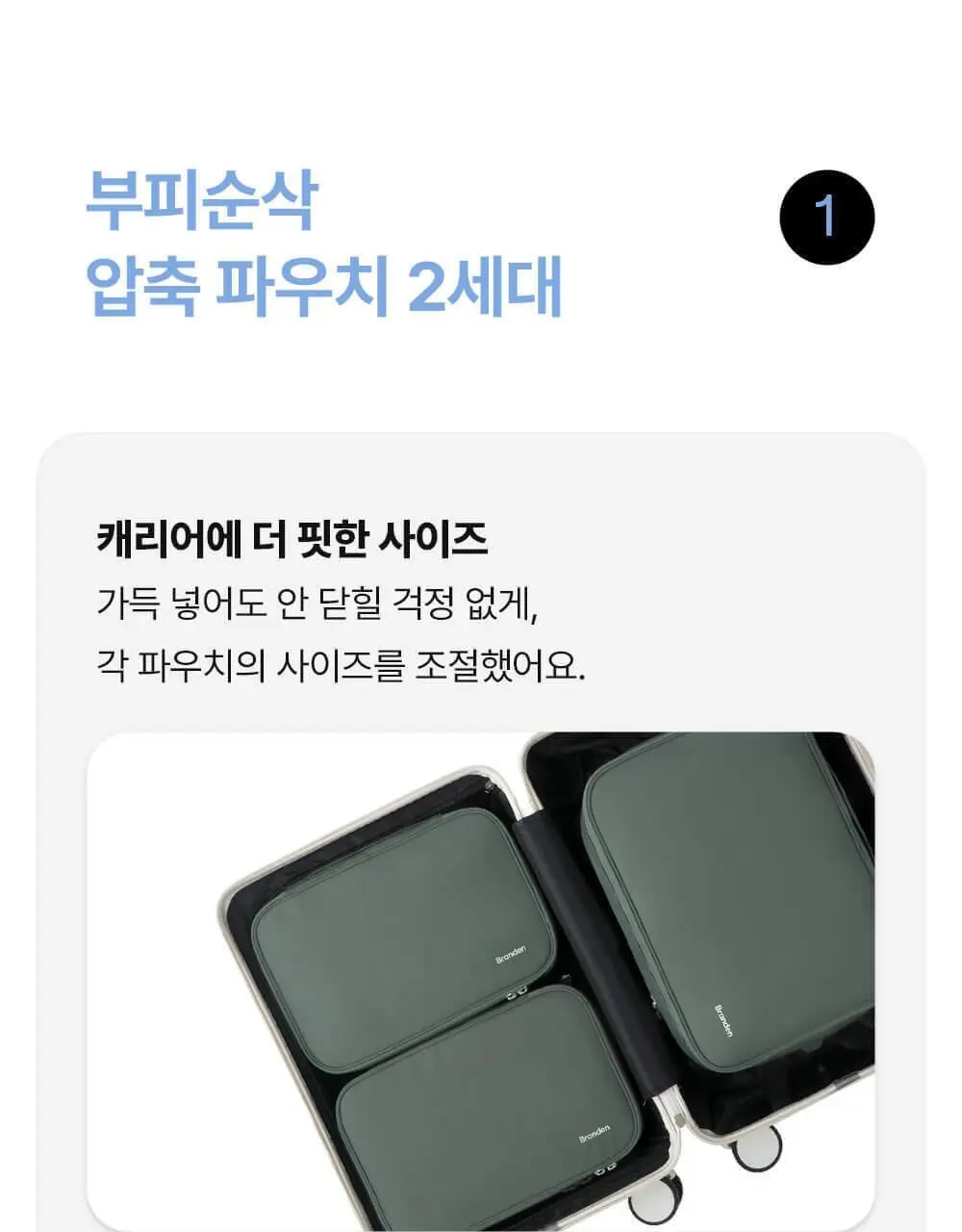 브랜든 여행 압축 파우치 워시백 세트 24인치 S+M+L+확장형 행잉 워시백 상세페이지 5