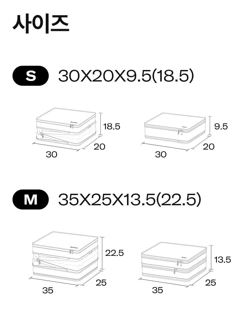 브랜든 여행 압축 파우치 워시백 세트 24인치 S+M+L+확장형 행잉 워시백 상세페이지 72