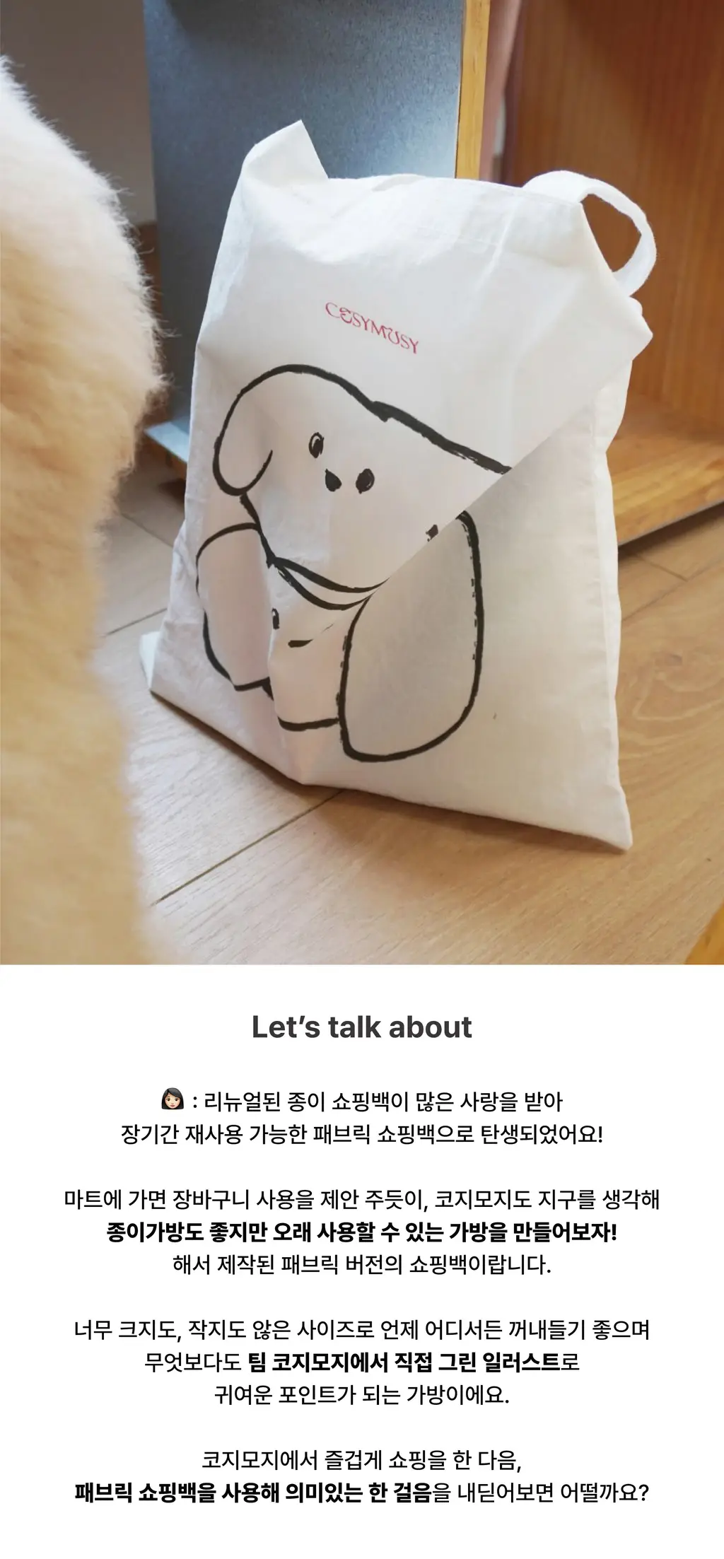 코지모지 패브릭 쇼핑백 2type 상세페이지 2