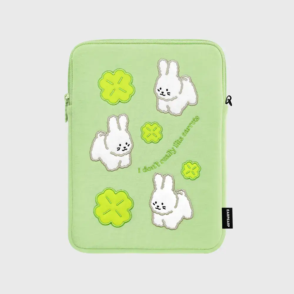 CLOVER WHITE POPO-GREEN(아이패드 파우치)