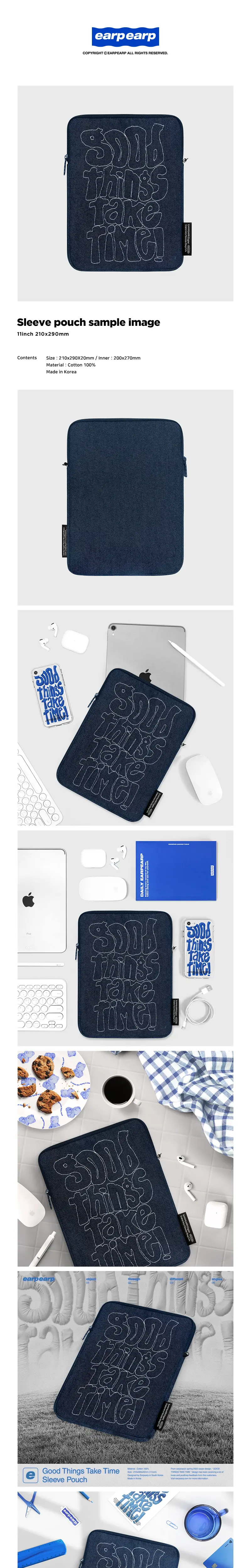 GOOD THINGS TAKE TIME-DENIM(아이패드 파우치) 상세페이지 2