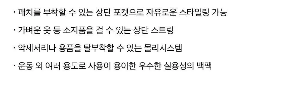 HDEX 짐 미니 백팩 22L 블랙 상세페이지 2