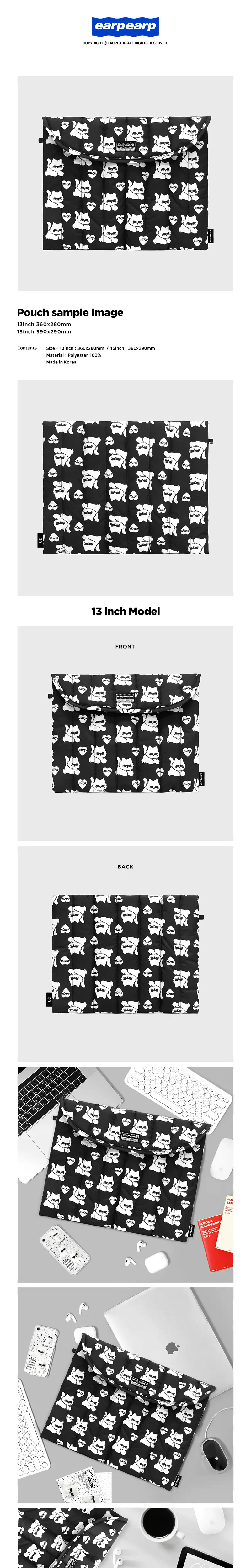 SUNGLASSES CHICHI PATTERN-BLACK(노트북 패딩파우치) 상세페이지 2