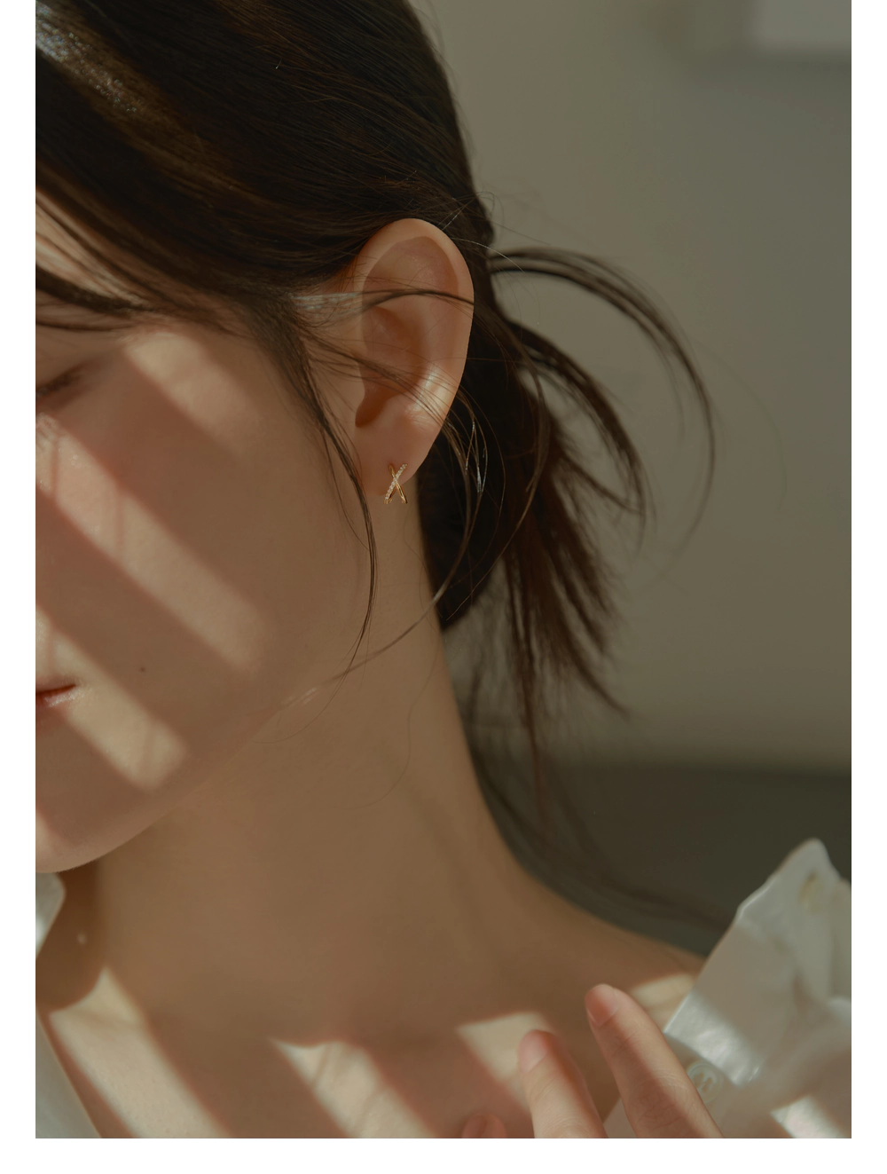 더블유비엘 14k post 그레이스 엑스 원터치 링 귀걸이 상세페이지 9