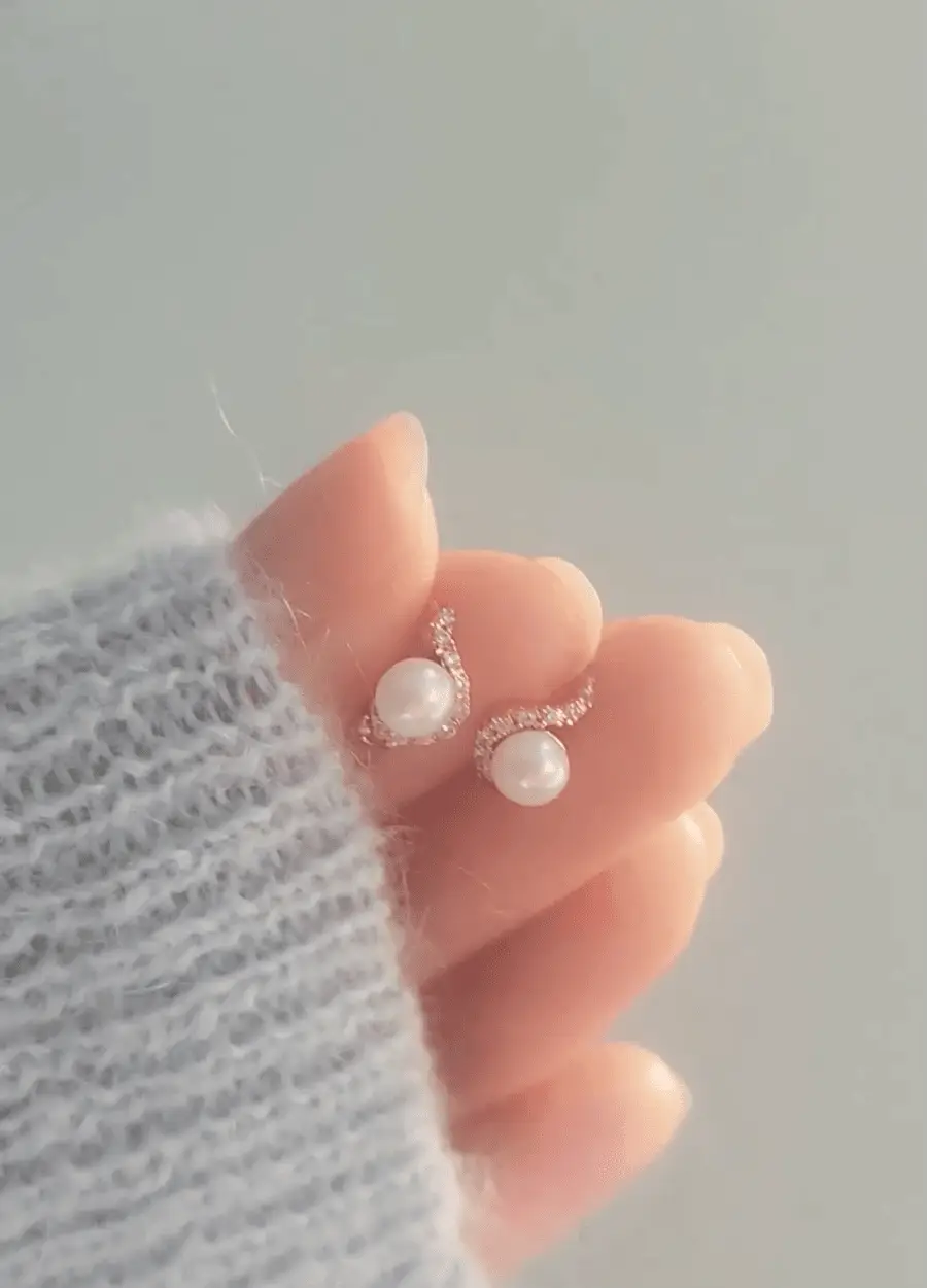 더블유비엘 14k post 루네아 담수진주 원터치 링귀걸이 상세페이지 2