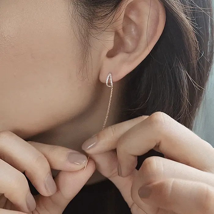 더블유비엘 14k post 베누스 드롭 귀걸이 상세페이지 5
