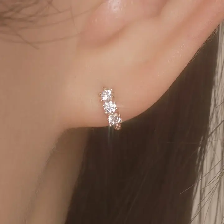 더블유비엘 14k post 퓨릿 원터치 링귀걸이